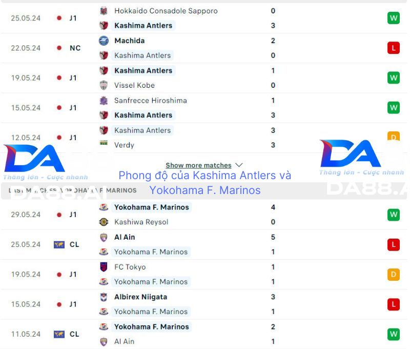 Phân tích Kashima Antlers vs Yokohama F. Marinos 13h ngày 1/6 : Tiếp mạch bất bại 3 Phong độ của Kashima Antlers và Yokohama F. Marinos