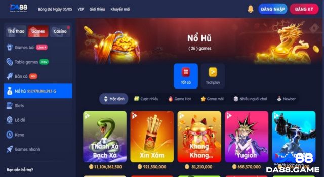 Giới thiệu DA88 - Sân chơi đổi thưởng hấp dẫn số 1 cho bet thủ 3 Tựa game nổ hũ thú vị mà anh em không thể nào bỏ qua