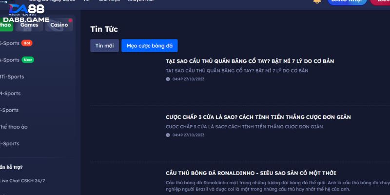 Hướng dẫn chơi các trò chơi cá cược tại mục tin tức nhà cái.